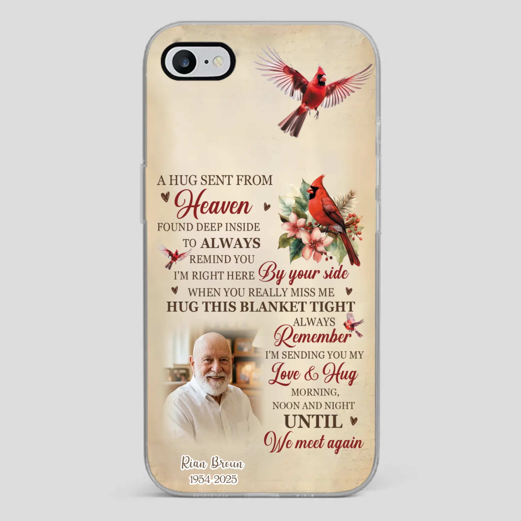 “A Hug Sent From Heaven” Grandpa Memorial Phone Case – Forever in My Heart - 89Prints