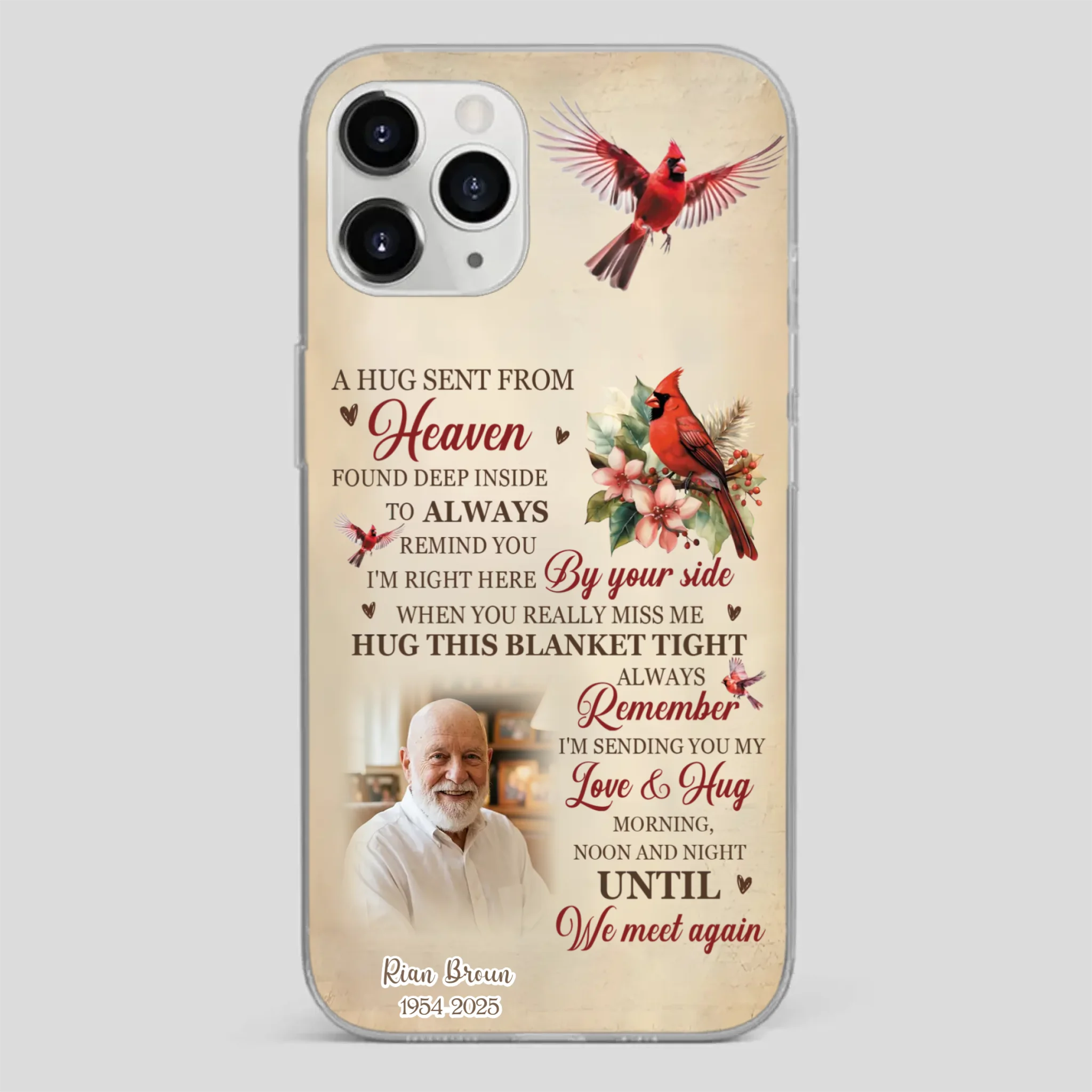 “A Hug Sent From Heaven” Grandpa Memorial Phone Case – Forever in My Heart - 89Prints