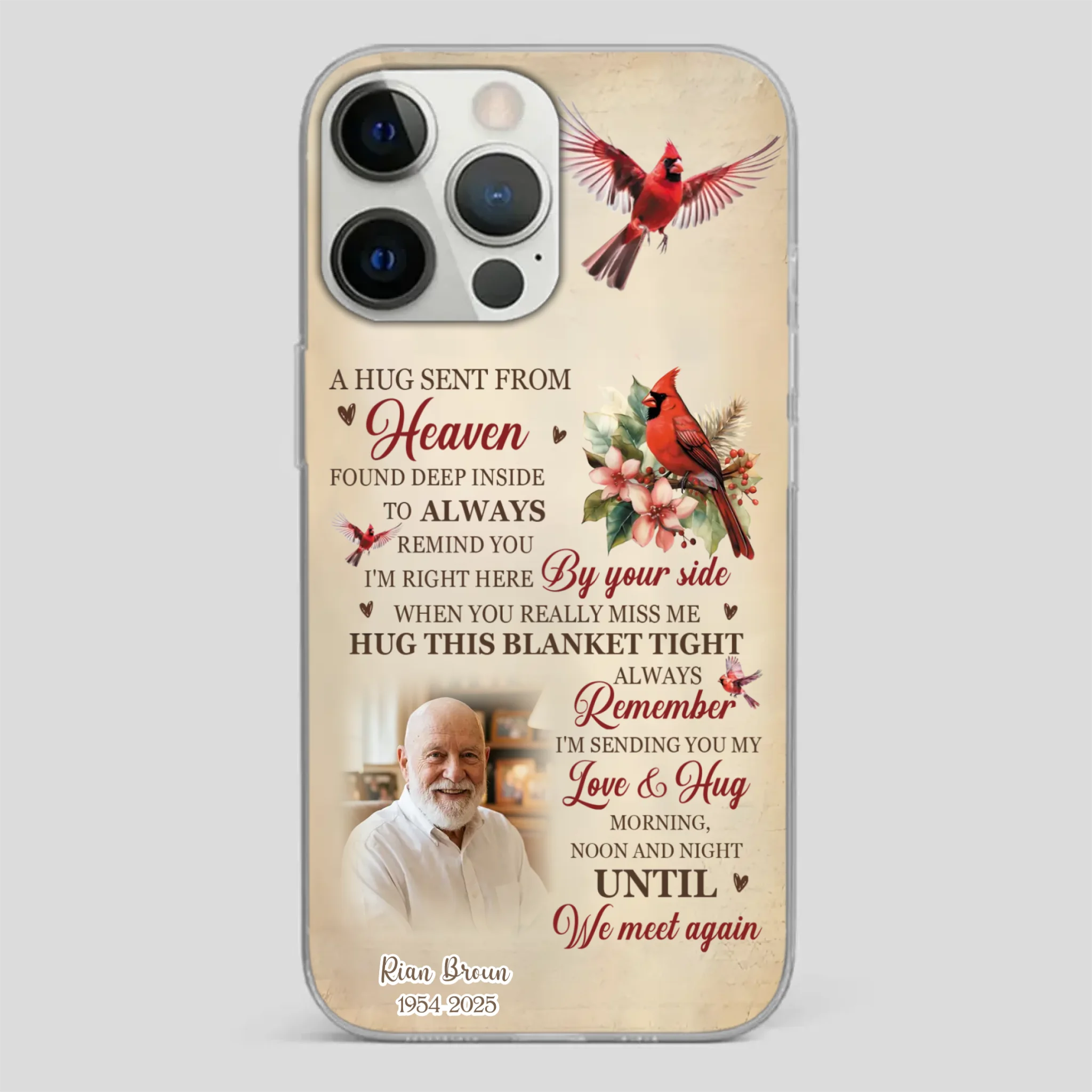 “A Hug Sent From Heaven” Grandpa Memorial Phone Case – Forever in My Heart - 89Prints