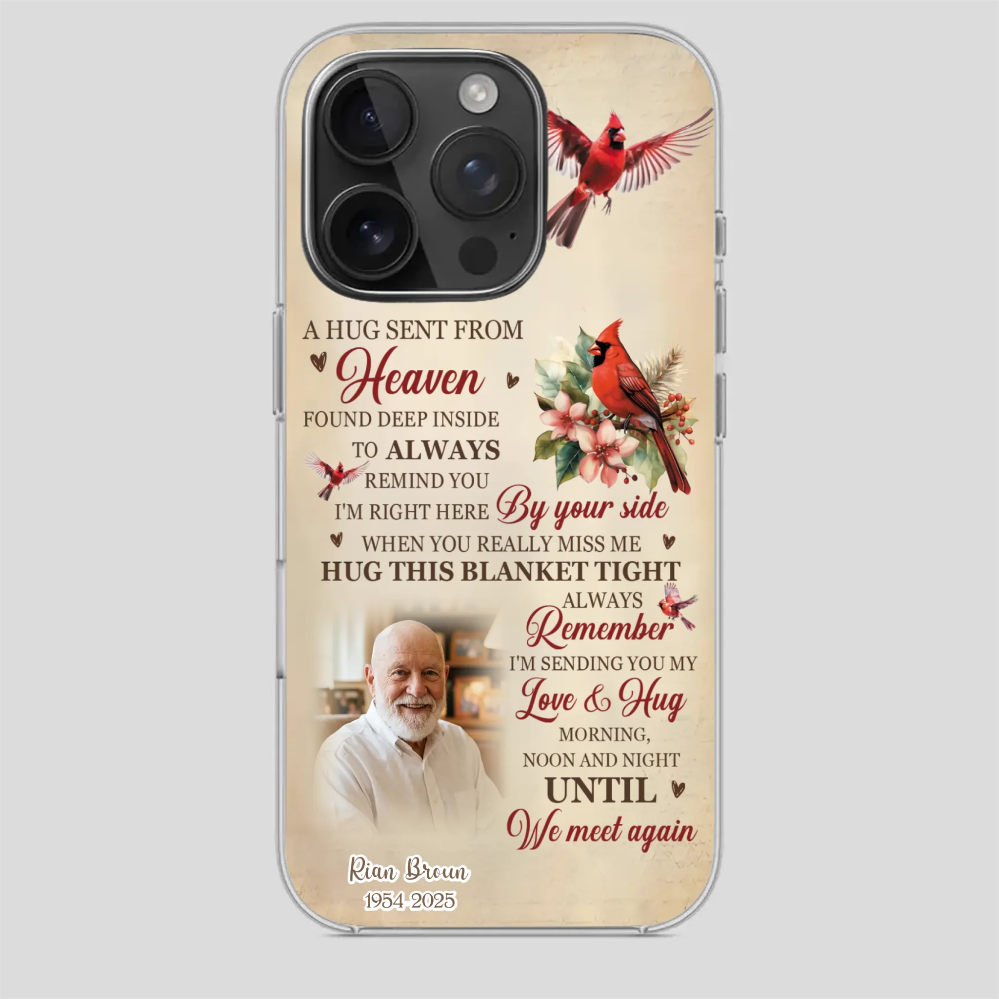 “A Hug Sent From Heaven” Grandpa Memorial Phone Case – Forever in My Heart - 89Prints