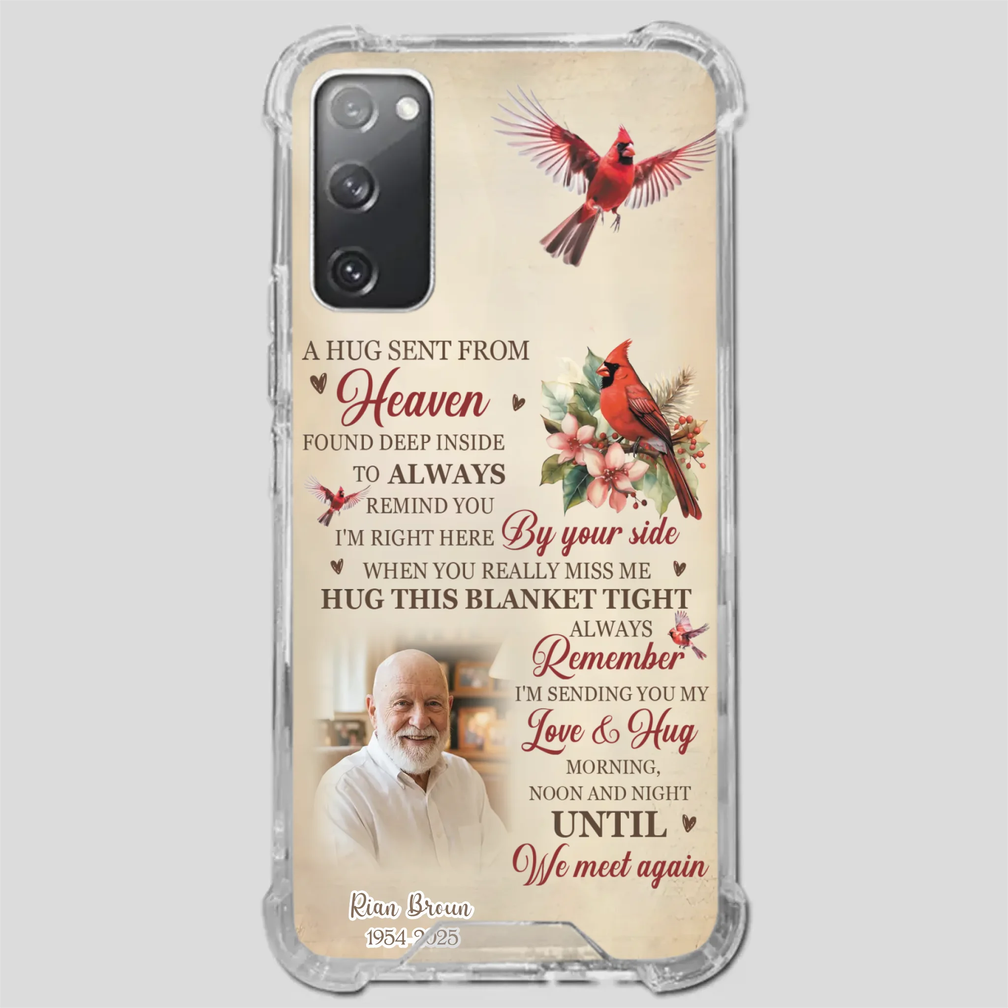 “A Hug Sent From Heaven” Grandpa Memorial Phone Case – Forever in My Heart - 89Prints