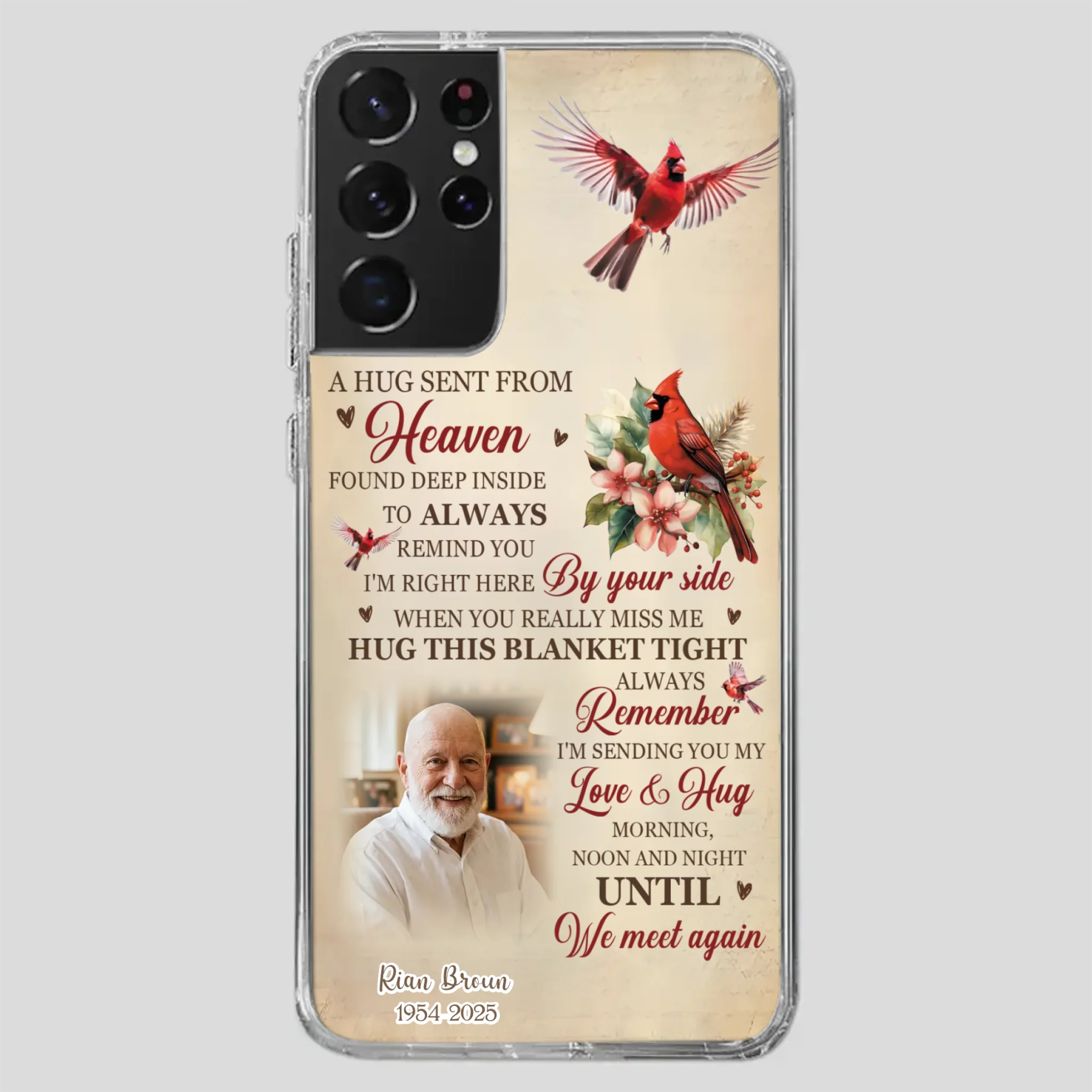“A Hug Sent From Heaven” Grandpa Memorial Phone Case – Forever in My Heart - 89Prints