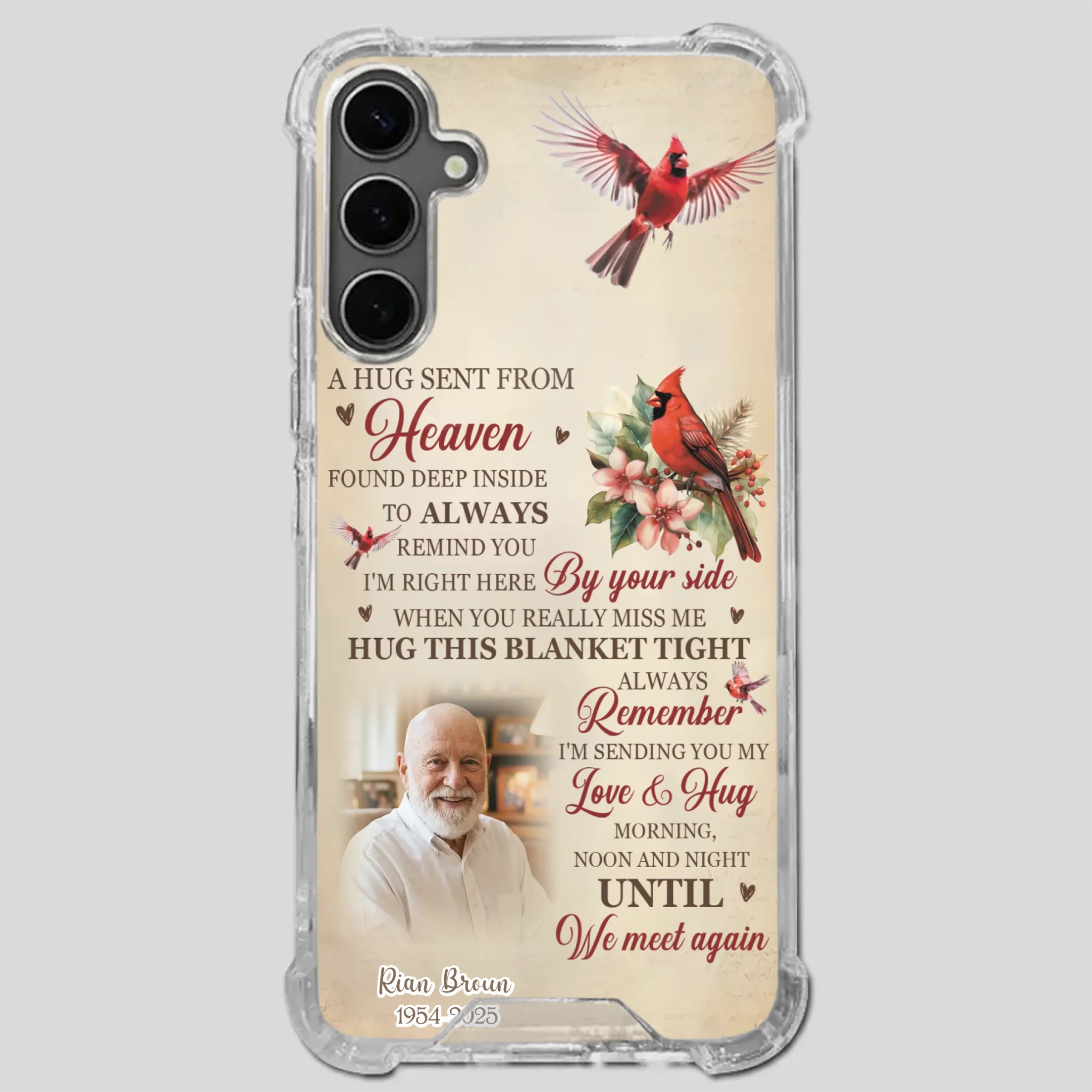“A Hug Sent From Heaven” Grandpa Memorial Phone Case – Forever in My Heart - 89Prints