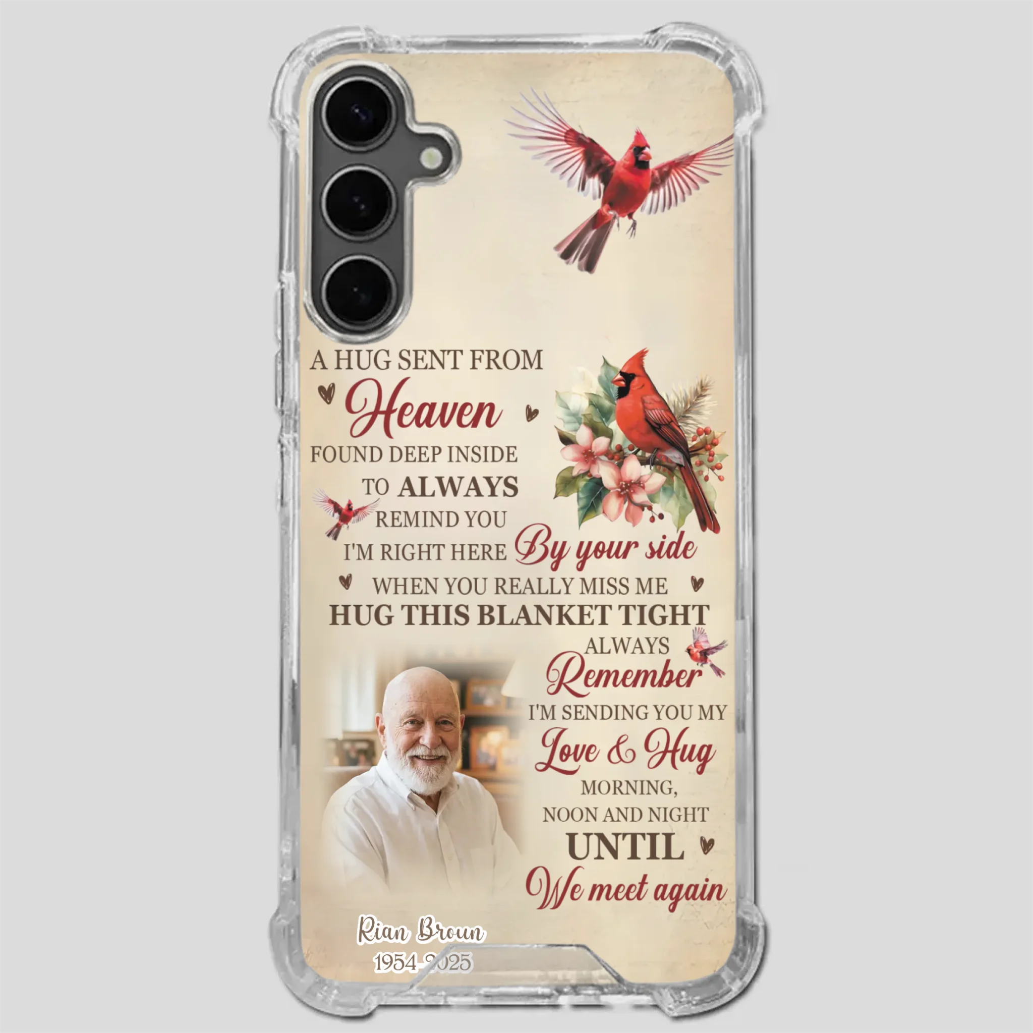“A Hug Sent From Heaven” Grandpa Memorial Phone Case – Forever in My Heart - 89Prints