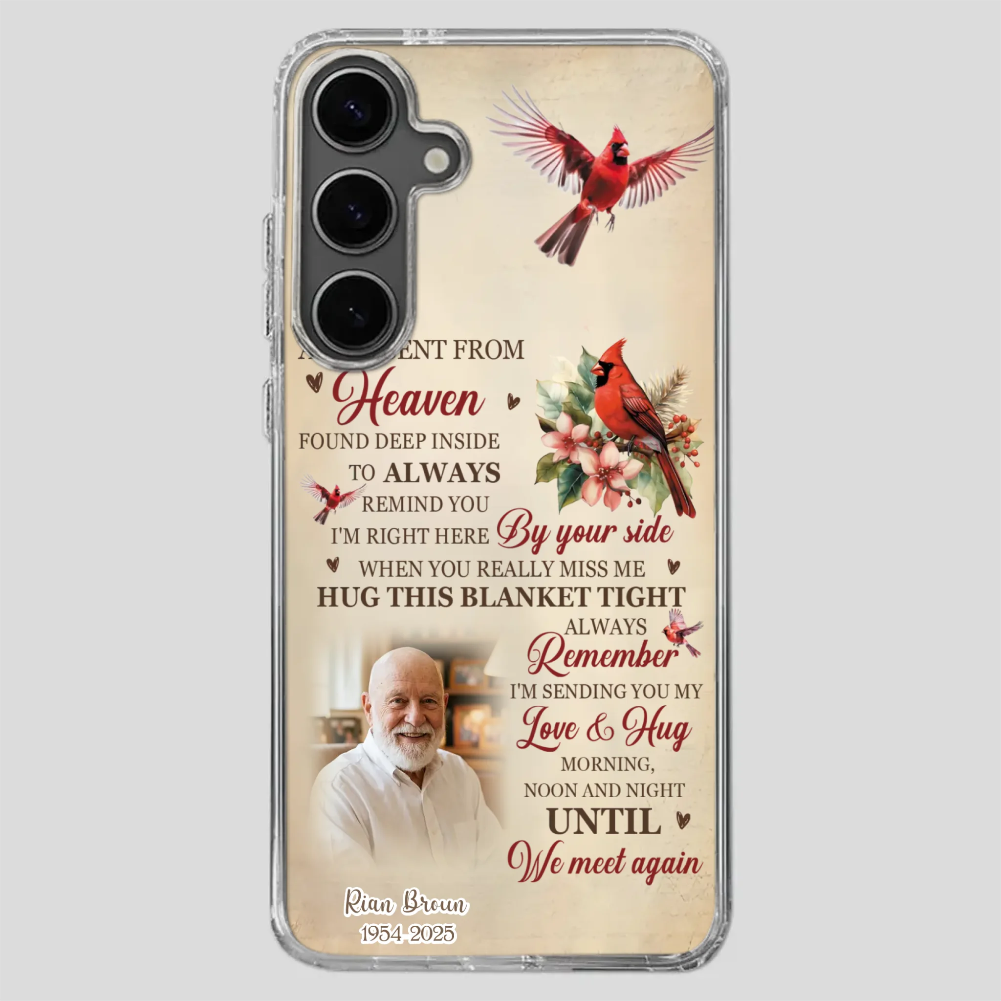 “A Hug Sent From Heaven” Grandpa Memorial Phone Case – Forever in My Heart - 89Prints