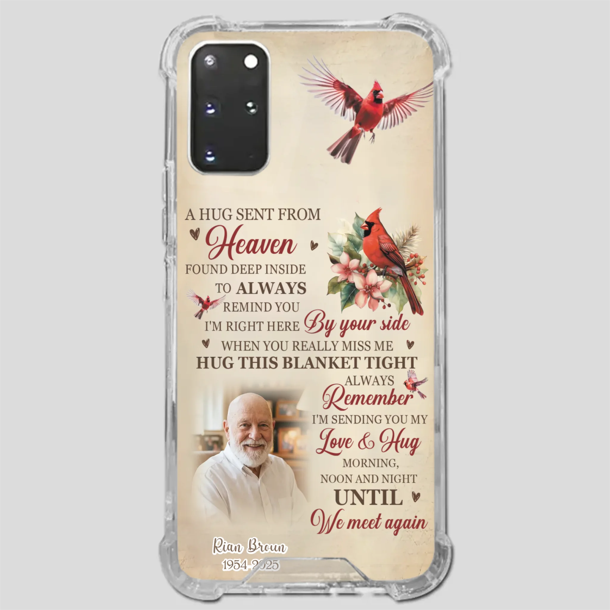 “A Hug Sent From Heaven” Grandpa Memorial Phone Case – Forever in My Heart - 89Prints