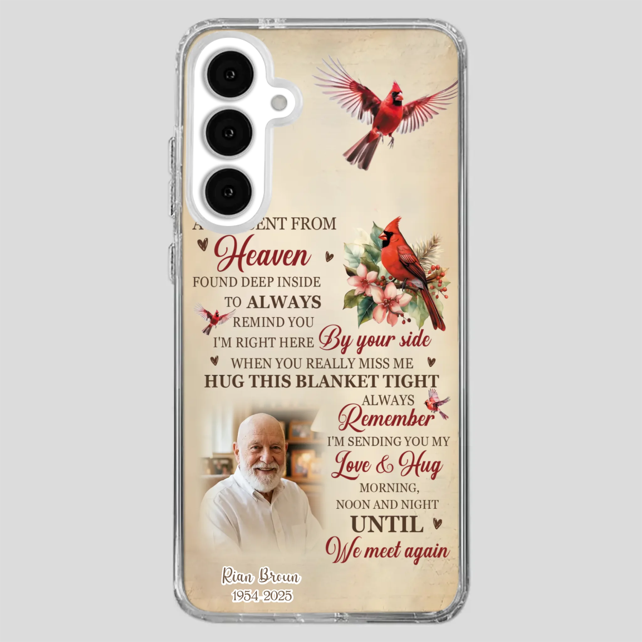 “A Hug Sent From Heaven” Grandpa Memorial Phone Case – Forever in My Heart - 89Prints
