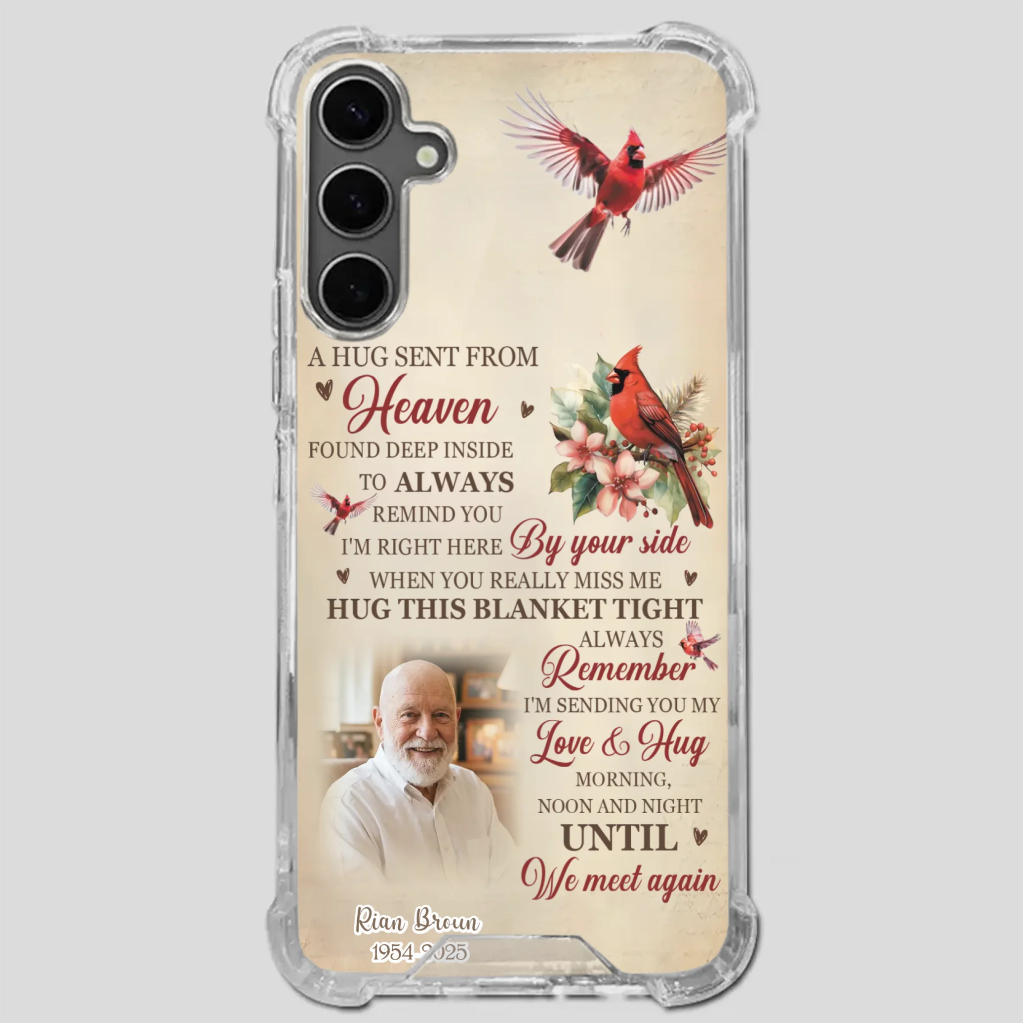 “A Hug Sent From Heaven” Grandpa Memorial Phone Case – Forever in My Heart - 89Prints