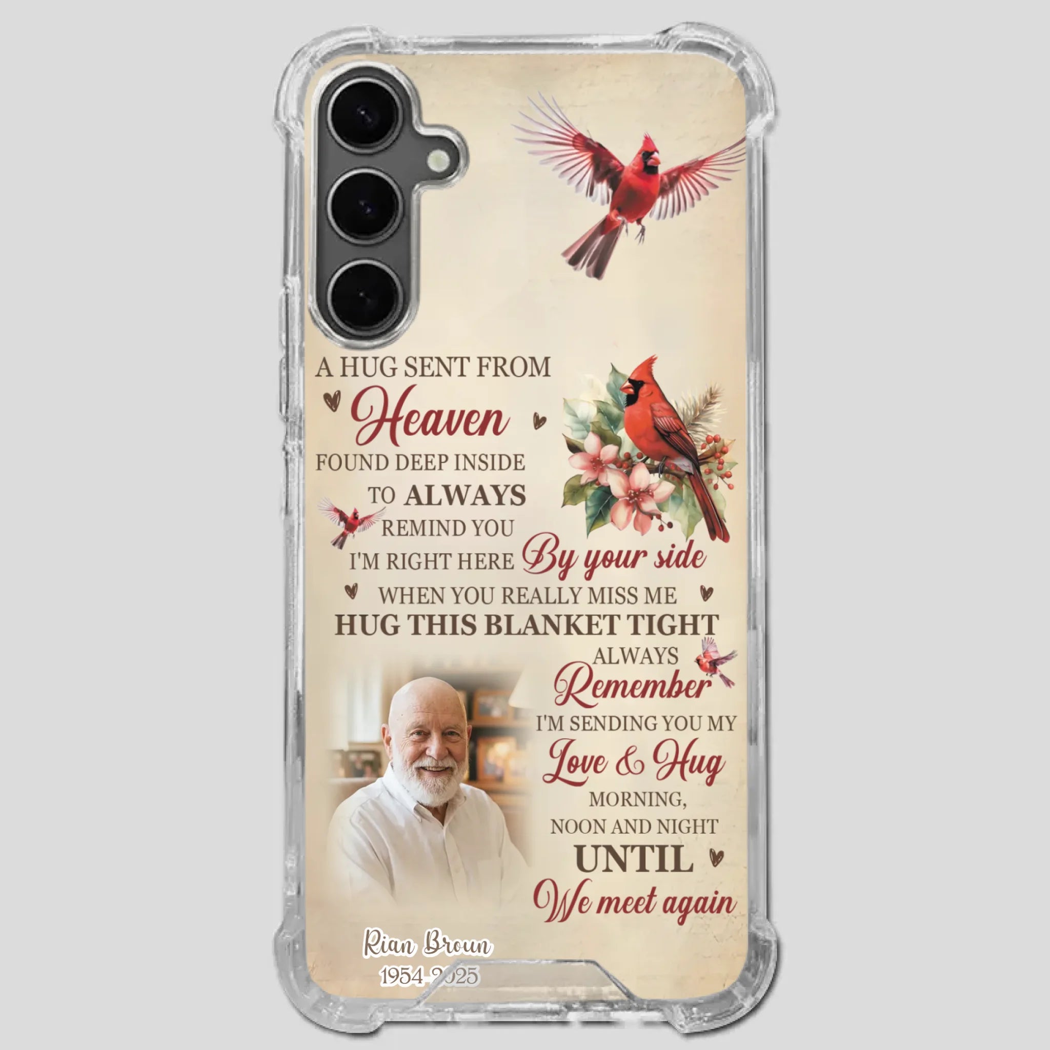“A Hug Sent From Heaven” Grandpa Memorial Phone Case – Forever in My Heart - 89Prints