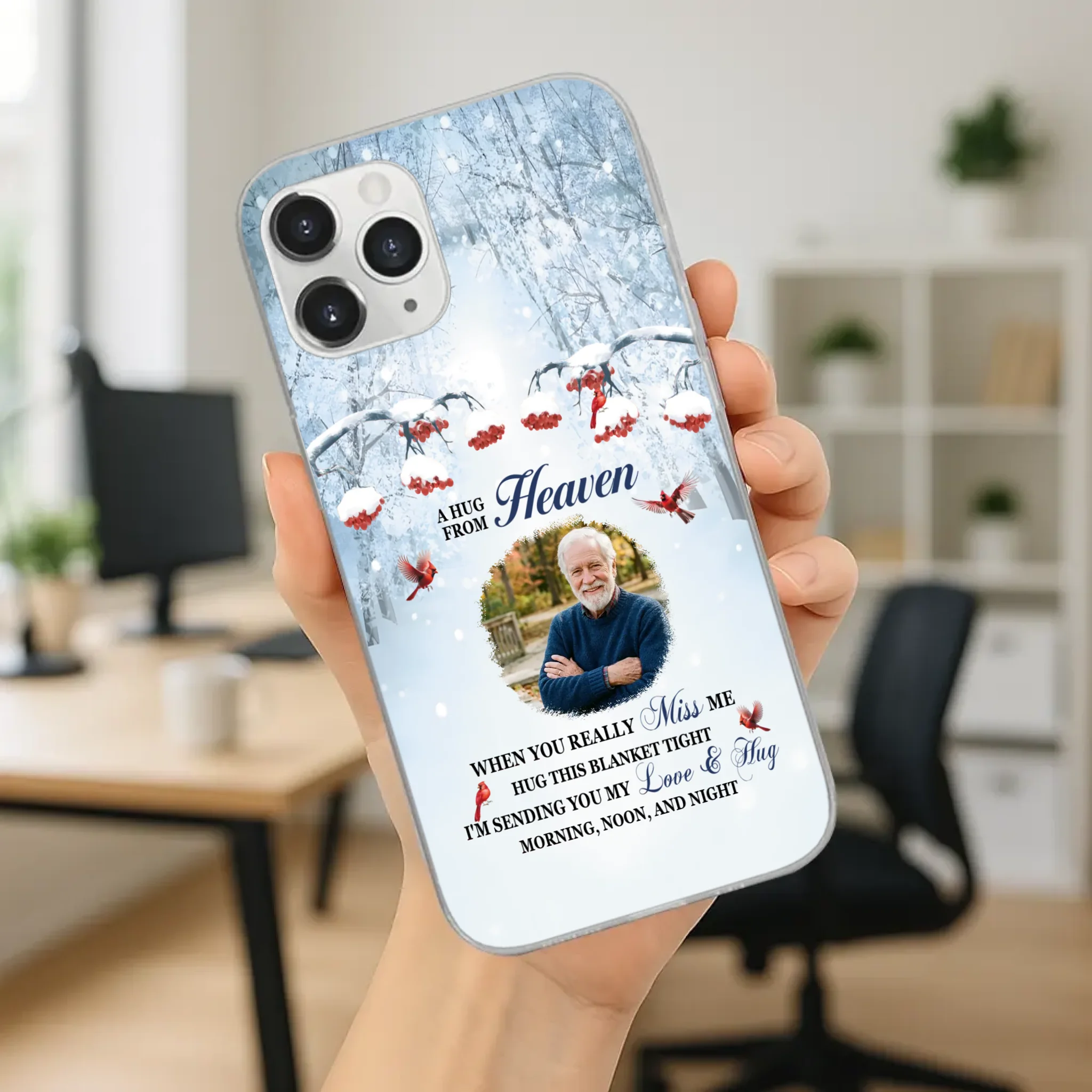 Custom A Hug From Heaven Phone Case for Grandpa – A Loving Memory Gift - 89Prints