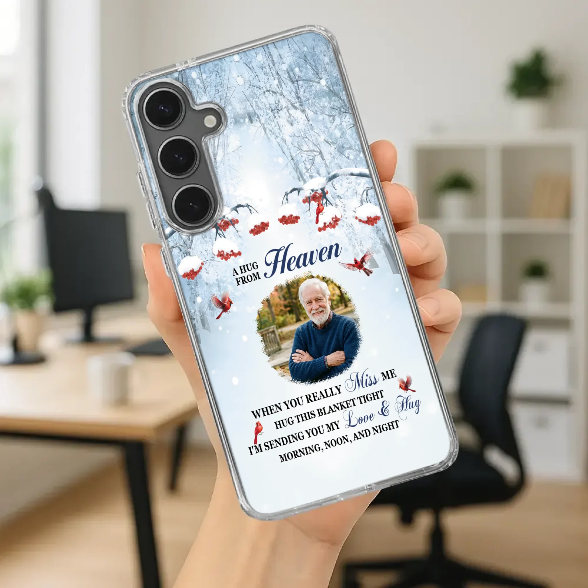Custom A Hug From Heaven Phone Case for Grandpa – A Loving Memory Gift - 89Prints