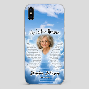 Personalized Grandpa “As I Sit In Heaven” Phone Case – A Hug From Above - 89Prints