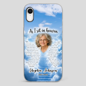 Personalized Grandpa “As I Sit In Heaven” Phone Case – A Hug From Above - 89Prints
