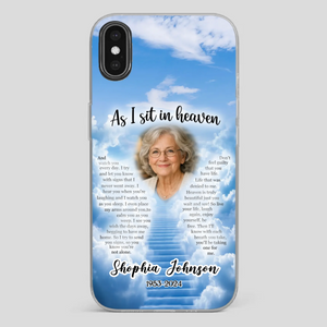 Personalized Grandpa “As I Sit In Heaven” Phone Case – A Hug From Above - 89Prints