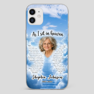 Personalized Grandpa “As I Sit In Heaven” Phone Case – A Hug From Above - 89Prints