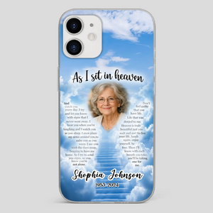 Personalized Grandpa “As I Sit In Heaven” Phone Case – A Hug From Above - 89Prints