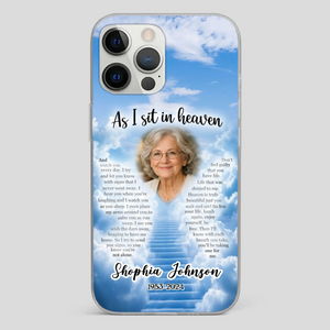 Personalized Grandpa “As I Sit In Heaven” Phone Case – A Hug From Above - 89Prints