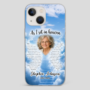 Personalized Grandpa “As I Sit In Heaven” Phone Case – A Hug From Above - 89Prints