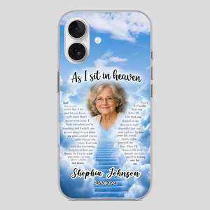 Personalized Grandpa “As I Sit In Heaven” Phone Case – A Hug From Above - 89Prints