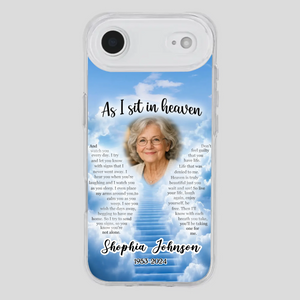 Personalized Grandpa “As I Sit In Heaven” Phone Case – A Hug From Above - 89Prints