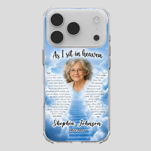 Personalized Grandpa “As I Sit In Heaven” Phone Case – A Hug From Above - 89Prints