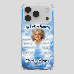 Personalized Grandpa “As I Sit In Heaven” Phone Case – A Hug From Above - 89Prints