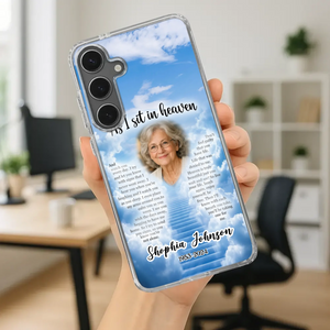 Personalized Grandpa “As I Sit In Heaven” Phone Case – A Hug From Above - 89Prints