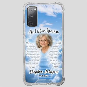 Personalized Grandpa “As I Sit In Heaven” Phone Case – A Hug From Above - 89Prints