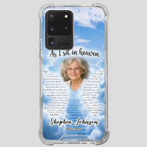 Personalized Grandpa “As I Sit In Heaven” Phone Case – A Hug From Above - 89Prints
