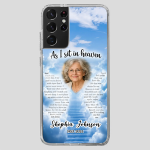 Personalized Grandpa “As I Sit In Heaven” Phone Case – A Hug From Above - 89Prints