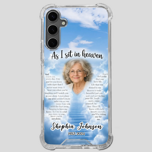 Personalized Grandpa “As I Sit In Heaven” Phone Case – A Hug From Above - 89Prints
