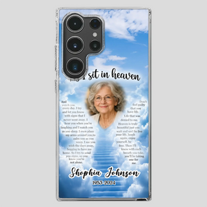 Personalized Grandpa “As I Sit In Heaven” Phone Case – A Hug From Above - 89Prints