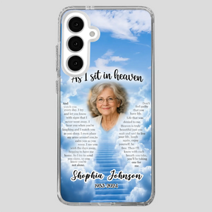 Personalized Grandpa “As I Sit In Heaven” Phone Case – A Hug From Above - 89Prints