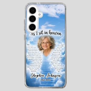 Personalized Grandpa “As I Sit In Heaven” Phone Case – A Hug From Above - 89Prints