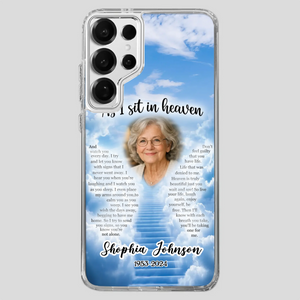 Personalized Grandpa “As I Sit In Heaven” Phone Case – A Hug From Above - 89Prints