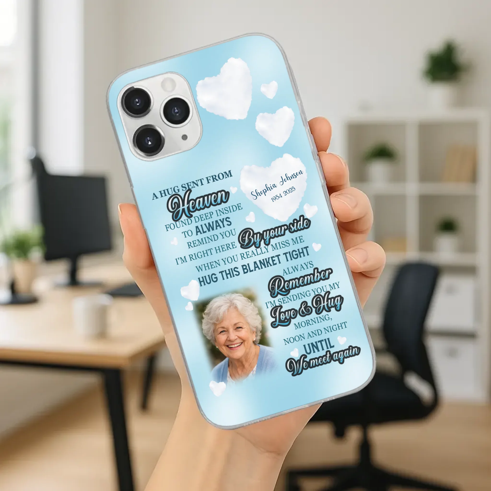 “A Hug Sent From Heaven” Grandma Memorial Case – Forever Loved, Never Forgotten - 89Prints