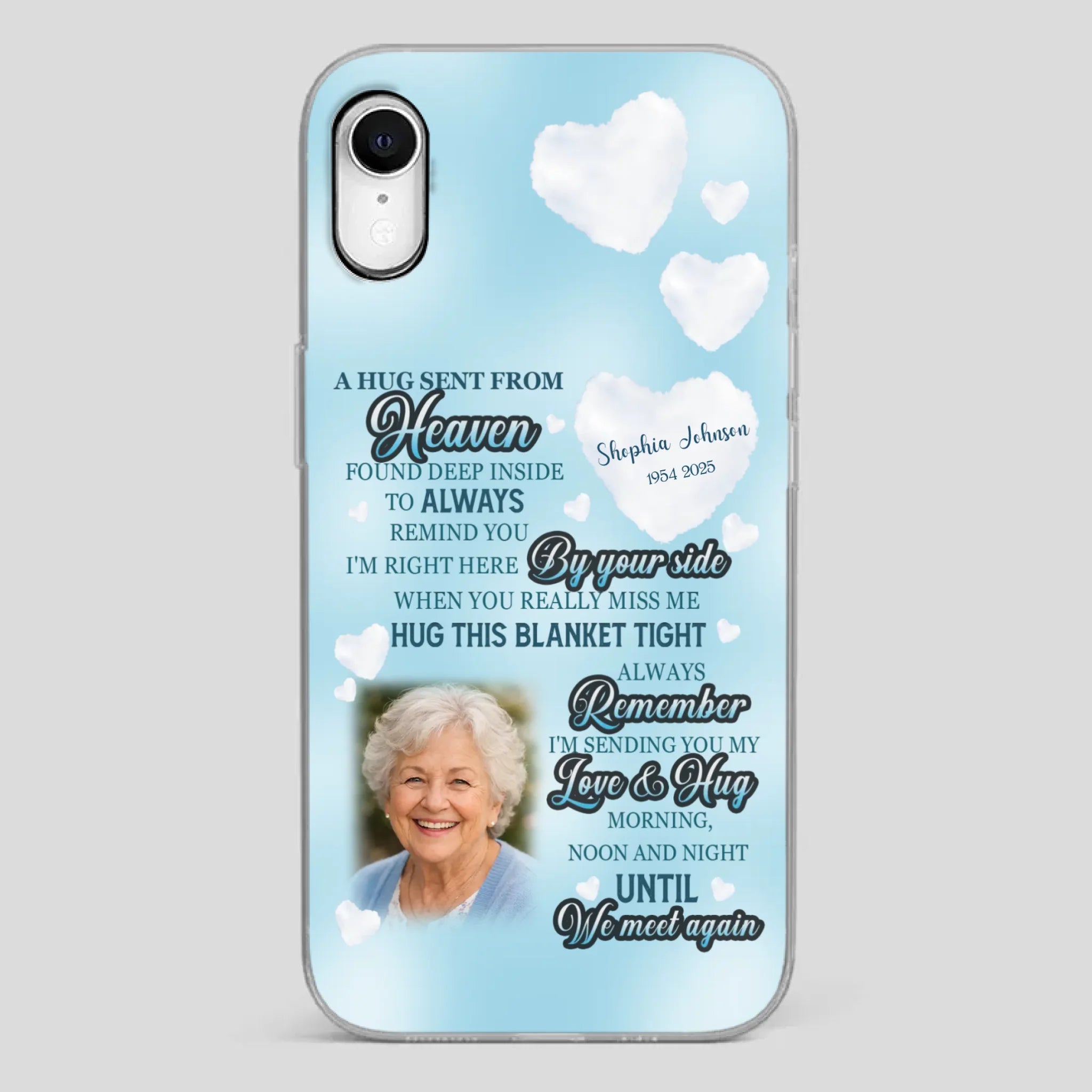 “A Hug Sent From Heaven” Grandma Memorial Case – Forever Loved, Never Forgotten - 89Prints