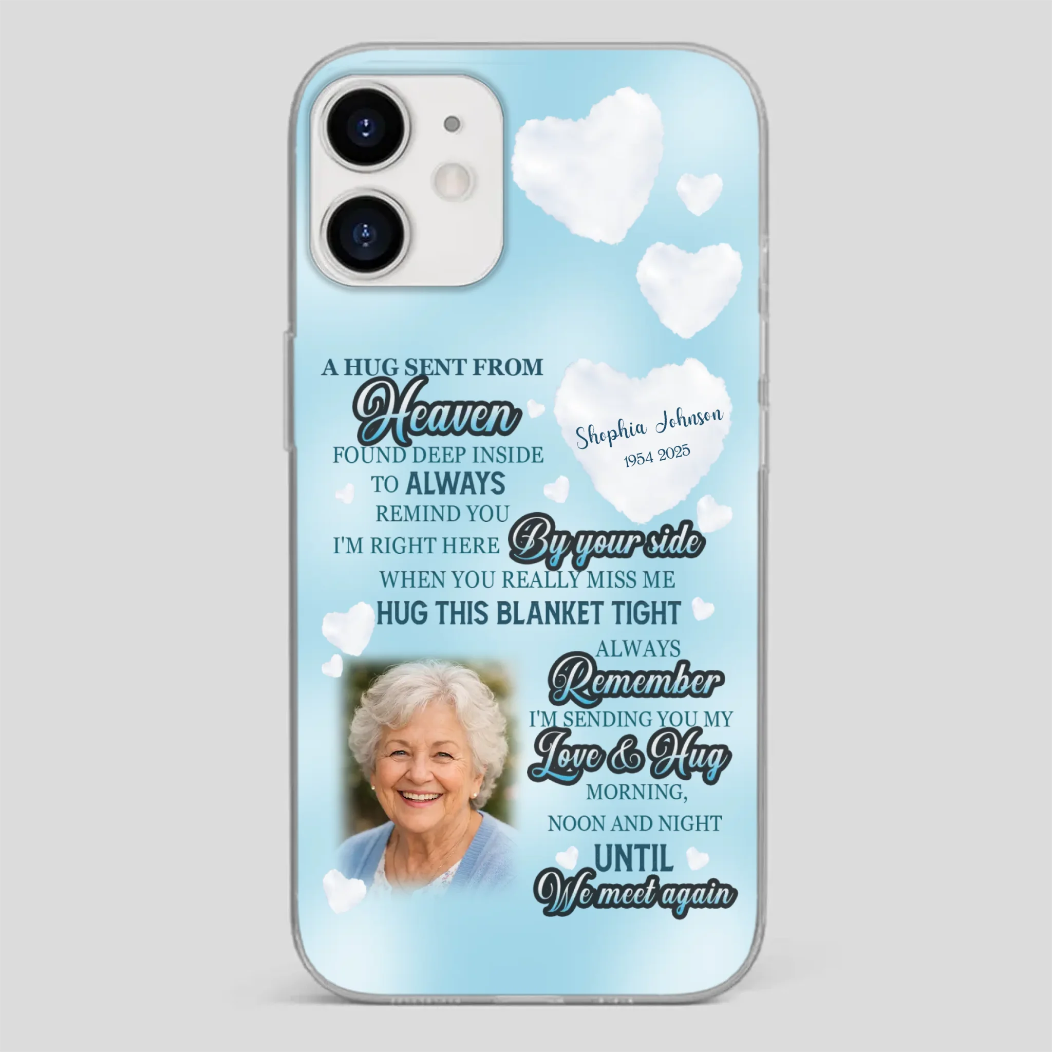 “A Hug Sent From Heaven” Grandma Memorial Case – Forever Loved, Never Forgotten - 89Prints
