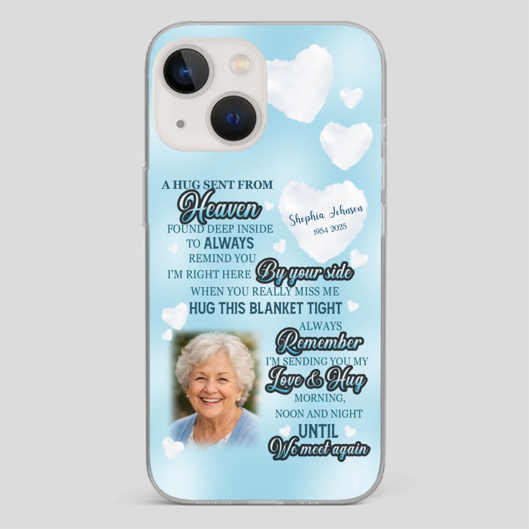 “A Hug Sent From Heaven” Grandma Memorial Case – Forever Loved, Never Forgotten - 89Prints