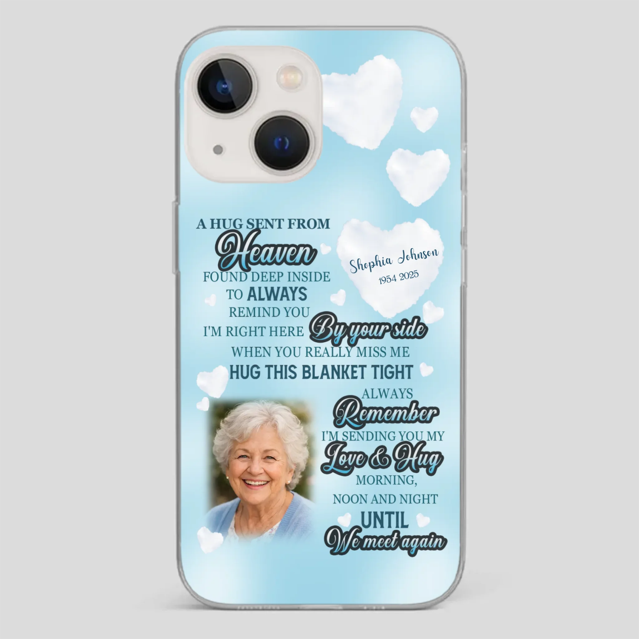 “A Hug Sent From Heaven” Grandma Memorial Case – Forever Loved, Never Forgotten - 89Prints