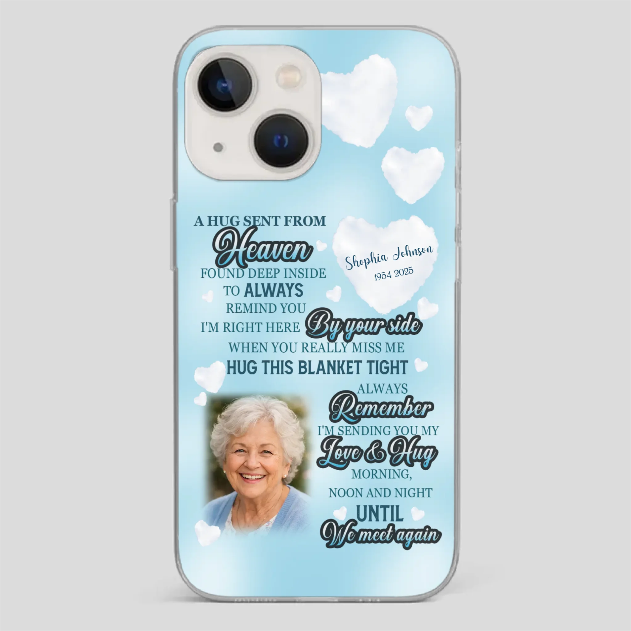 “A Hug Sent From Heaven” Grandma Memorial Case – Forever Loved, Never Forgotten - 89Prints