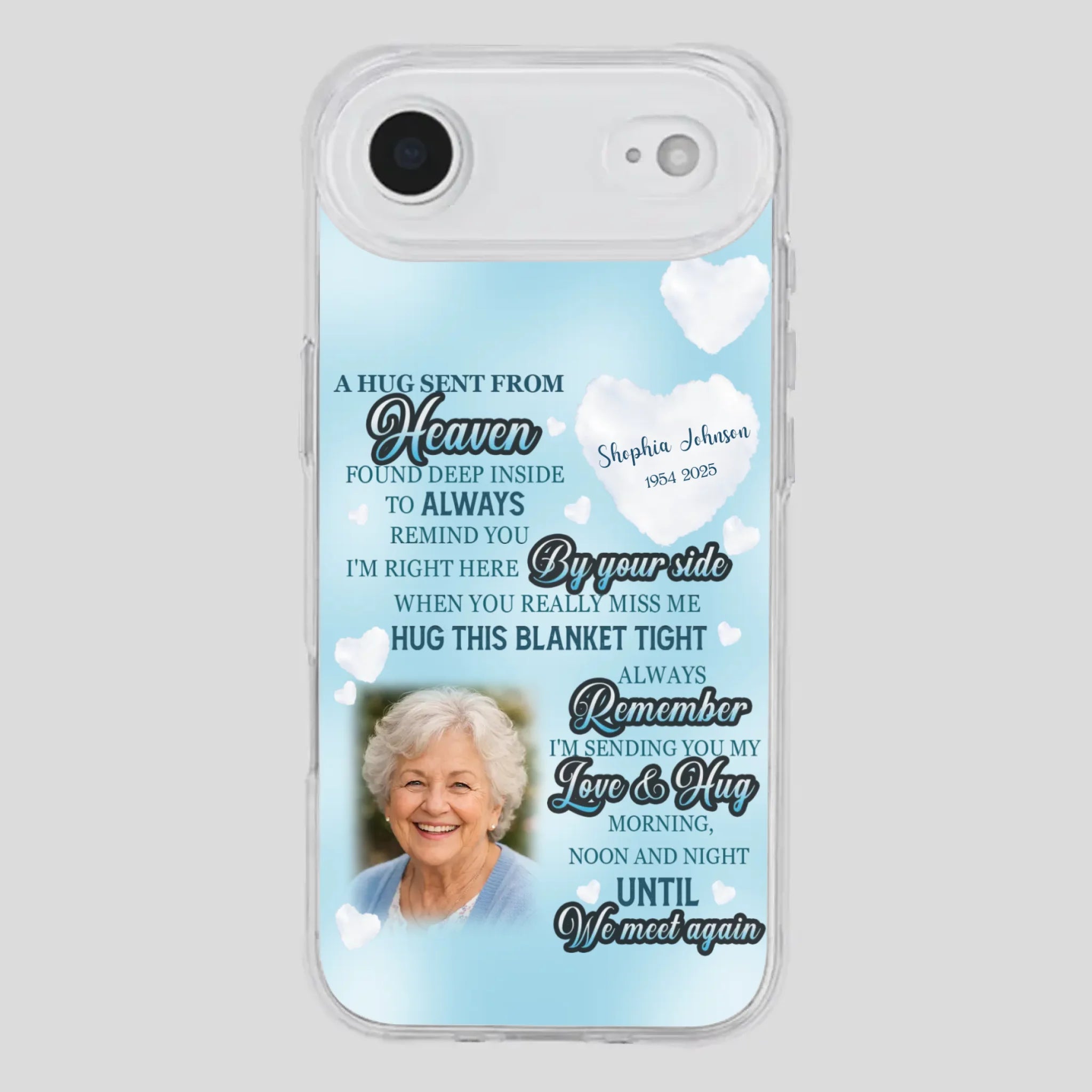 “A Hug Sent From Heaven” Grandma Memorial Case – Forever Loved, Never Forgotten - 89Prints