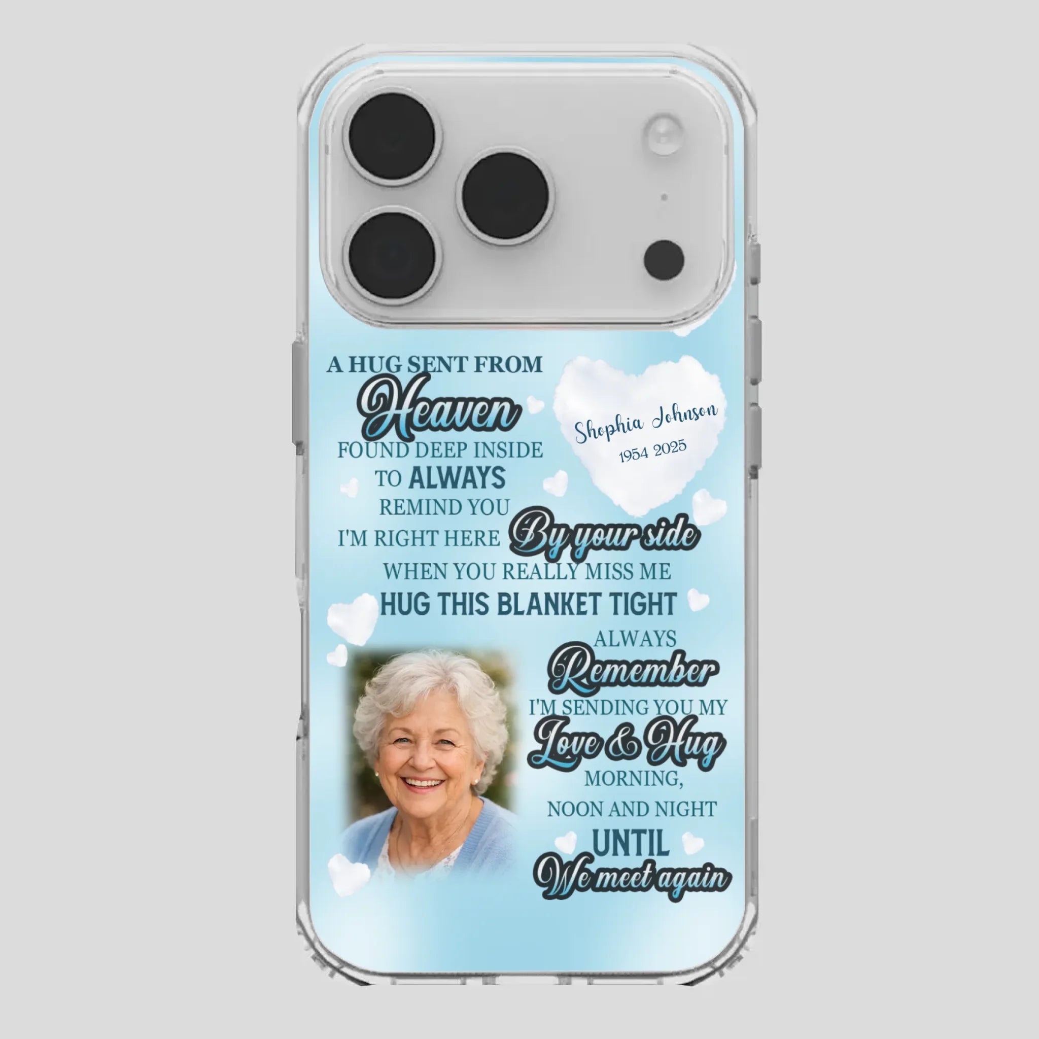 “A Hug Sent From Heaven” Grandma Memorial Case – Forever Loved, Never Forgotten - 89Prints