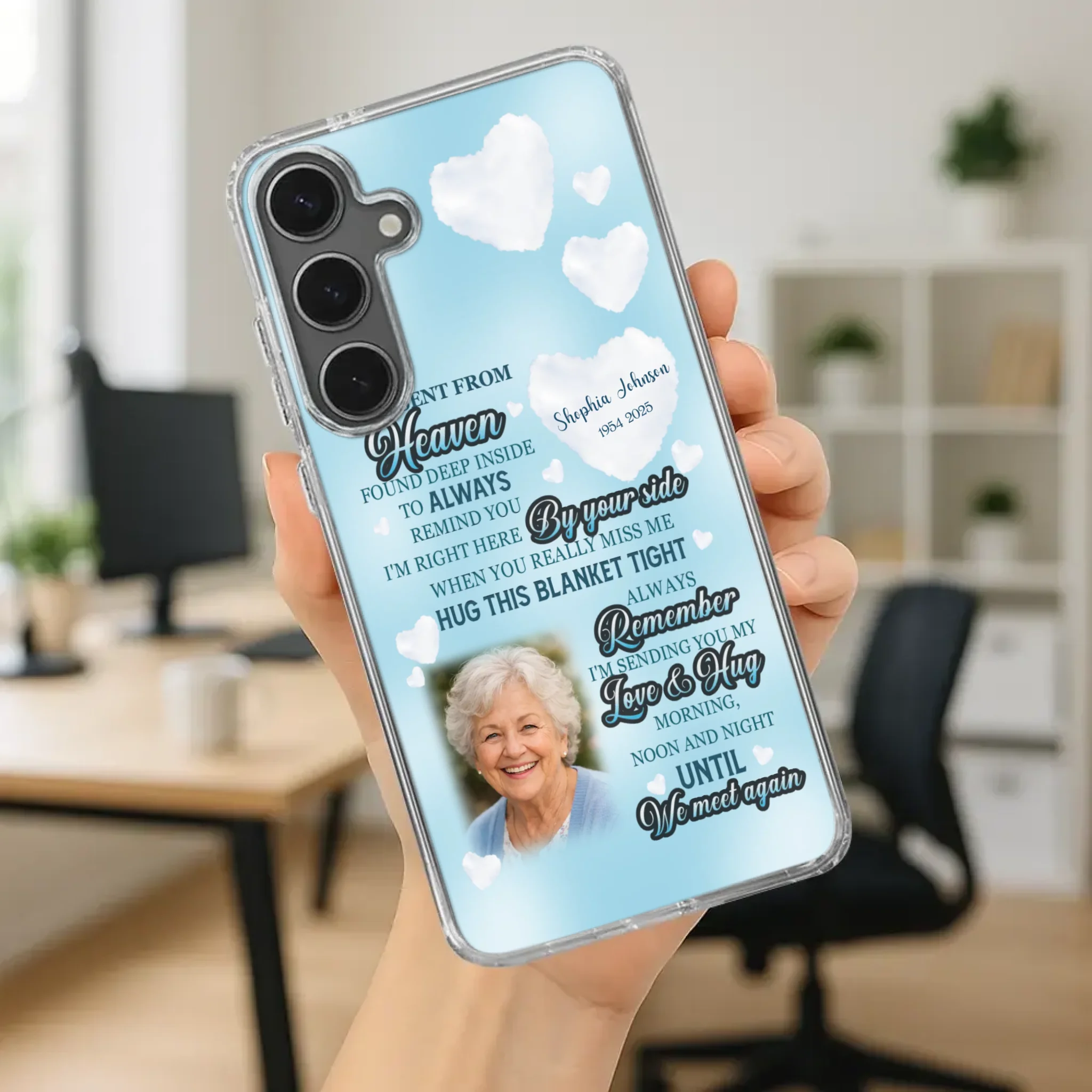 “A Hug Sent From Heaven” Grandma Memorial Case – Forever Loved, Never Forgotten - 89Prints