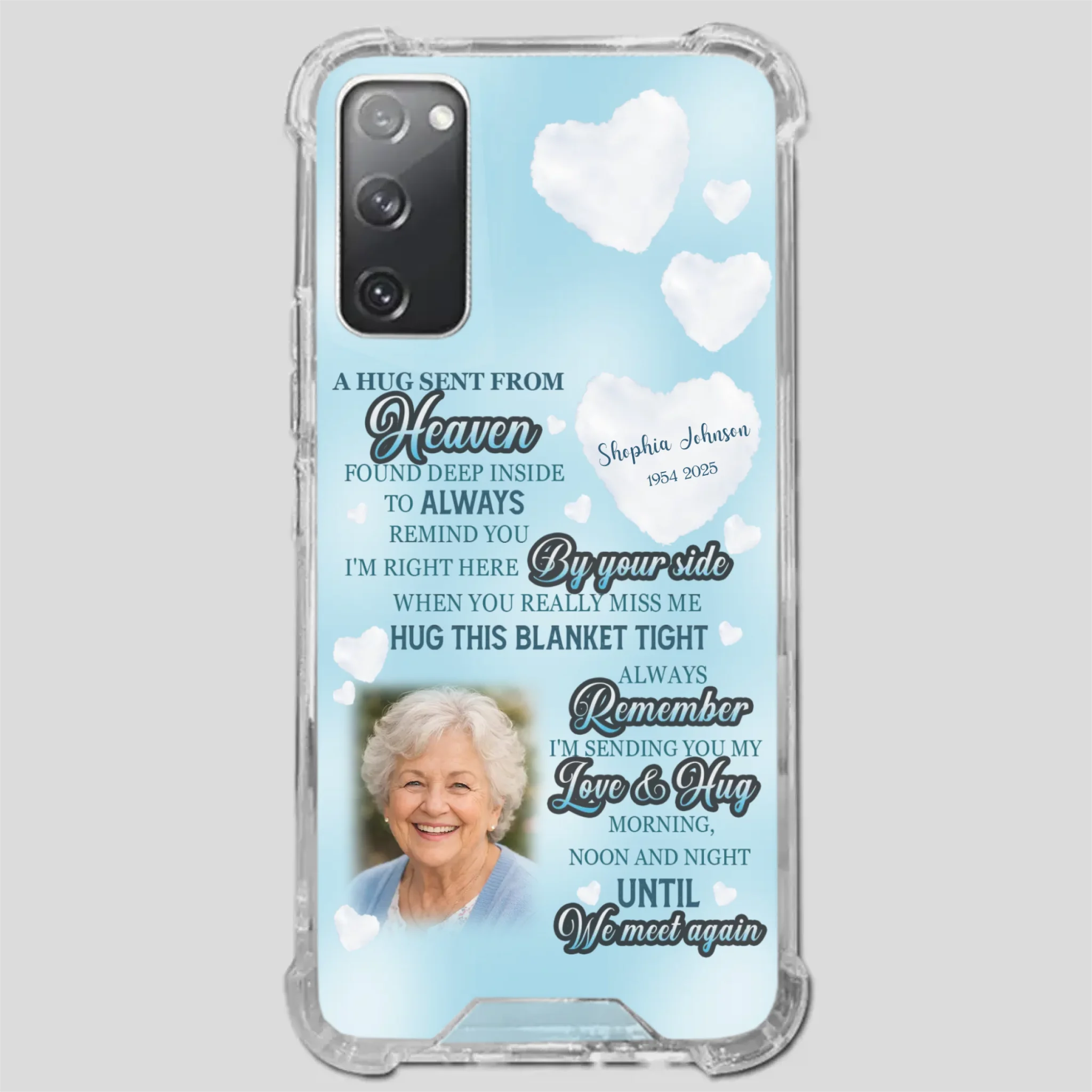“A Hug Sent From Heaven” Grandma Memorial Case – Forever Loved, Never Forgotten - 89Prints