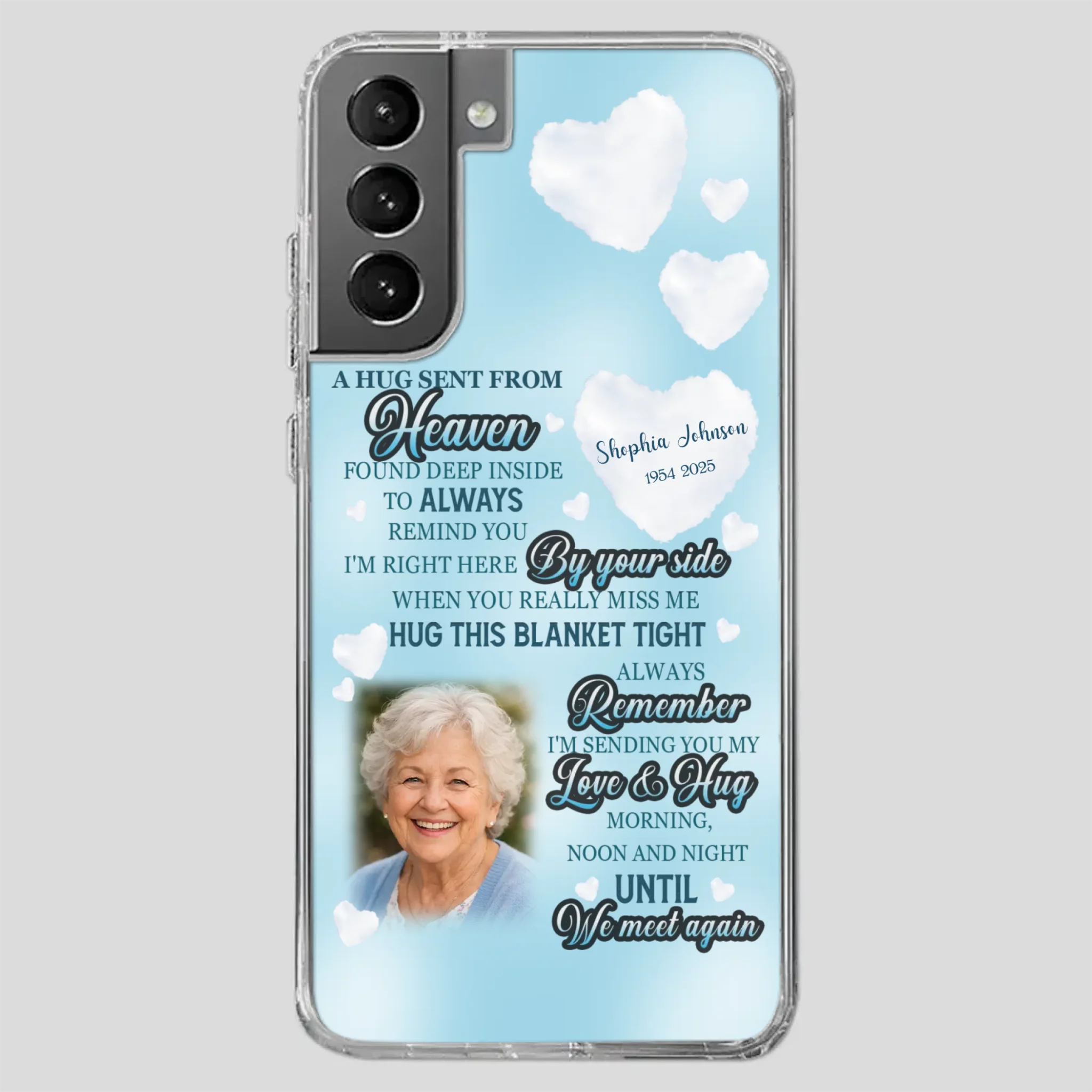 “A Hug Sent From Heaven” Grandma Memorial Case – Forever Loved, Never Forgotten - 89Prints