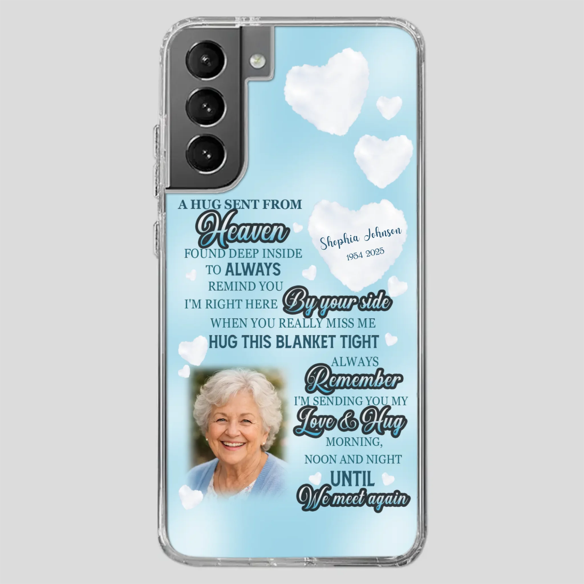 “A Hug Sent From Heaven” Grandma Memorial Case – Forever Loved, Never Forgotten - 89Prints