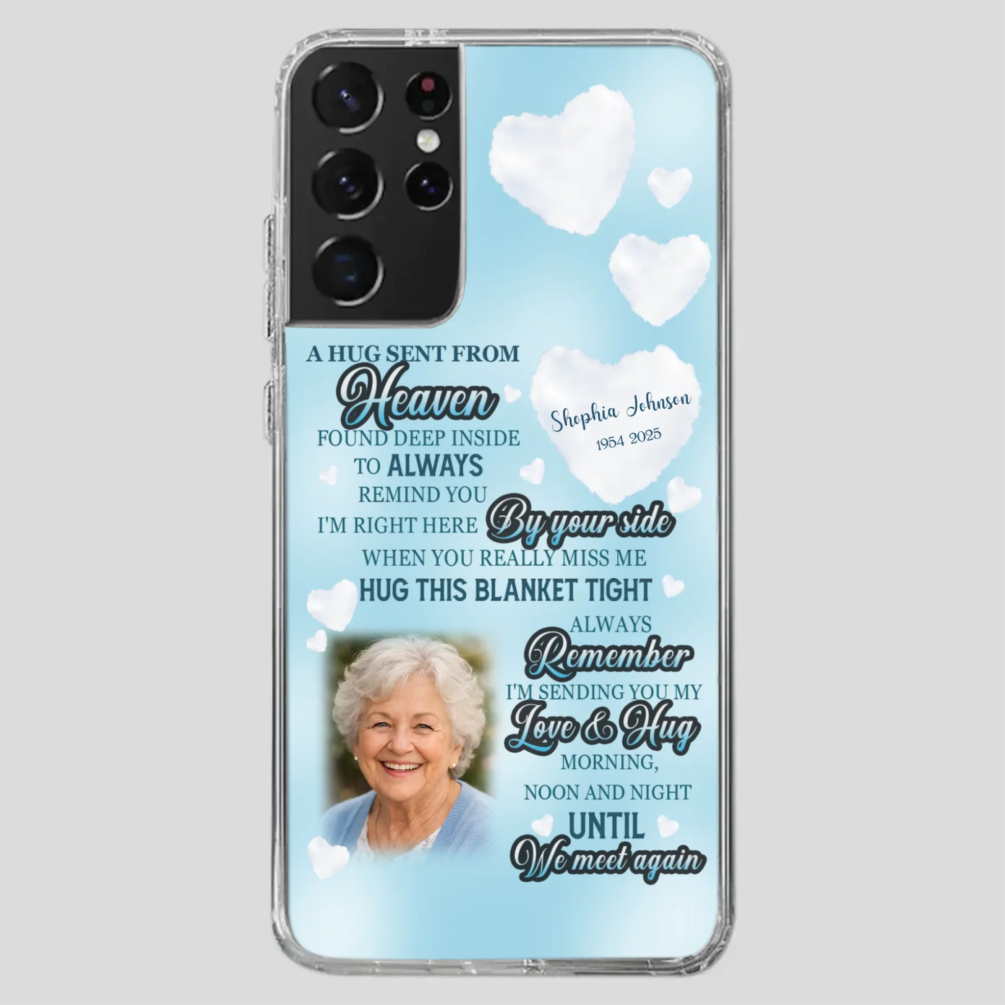 “A Hug Sent From Heaven” Grandma Memorial Case – Forever Loved, Never Forgotten - 89Prints