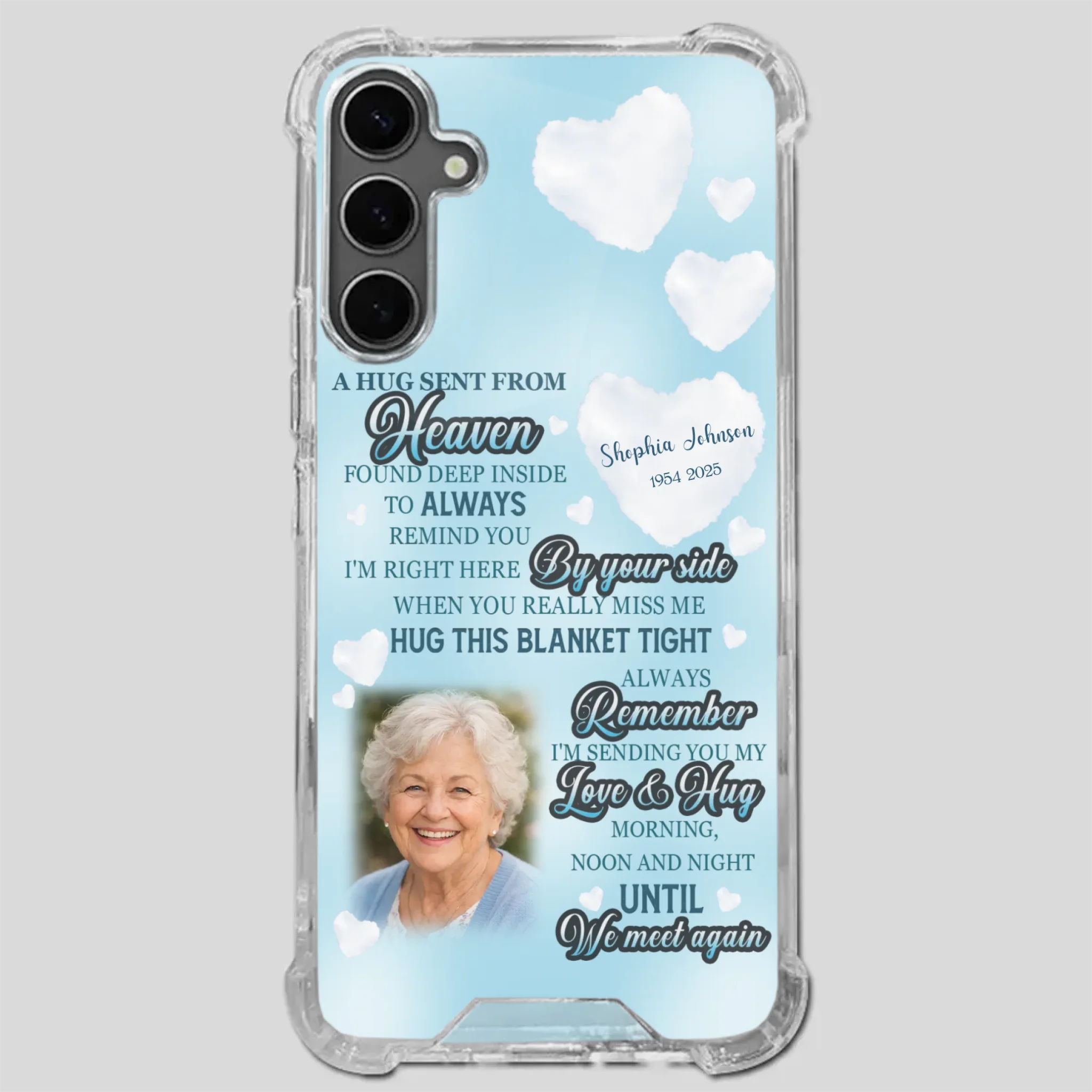 “A Hug Sent From Heaven” Grandma Memorial Case – Forever Loved, Never Forgotten - 89Prints