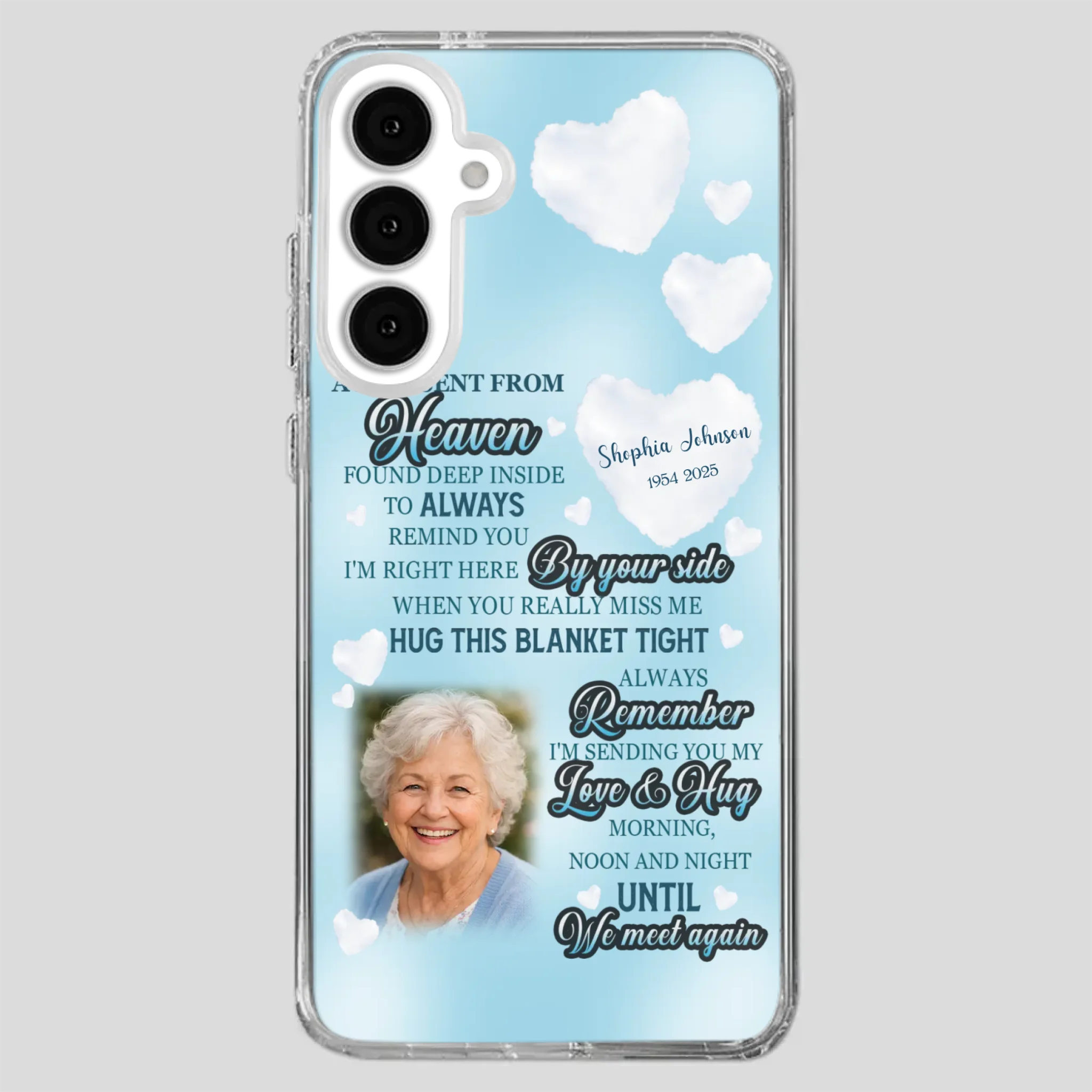 “A Hug Sent From Heaven” Grandma Memorial Case – Forever Loved, Never Forgotten - 89Prints